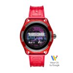 Montre homme diesel on en silicone rouge
