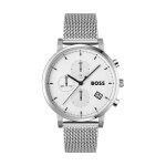 Montre homme hugo boss black business en acier gris