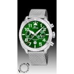 Montre homme lotus - 18704 / 2 - chronographe pilot - cadran vert - boitier 44. 50mm - bracelet milanais ...