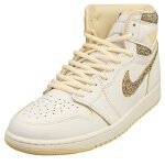 Nike air jordan 1 retro hi - baskets de cuir pour homme - beige et blanc - 42 1 / 2