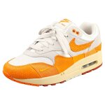 Nike air max 1 femme - baskets de cuir et tissu, blanc crme et orange - 38