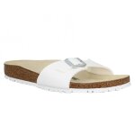 Nu - pieds hommes birkenstock madrid en mati�re synth�tique (birko flor). - blanc - 41