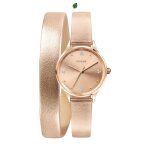 Oui & me minette montre femme acier dor� rose cuir dor� rose me010242