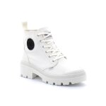 Palladium - chaussures montante pour femme  fermeture eclair pallabase twill - blanc - 40