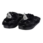 Pantoufles enfant fantaisie chaleur et confort 9215 licorne noir