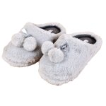 Pantoufles femme confort et qualité supérieure etincelle gris pompon Pantoufles femme confort et qualité supérieure etincelle gris pompon