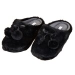 Pantoufles femme confort et qualit suprieure etincelle noir pompon