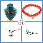 Parure bijoux bracelet collier 10 perles calcédoine rouge 8 mm. chaine taille personnalisable. Parure bijoux bracelet collier 10 perles calcédoine rouge 8 mm. chaine taille personnalisable.