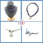 Parure bijoux bracelet collier 15 perles lapis lazuli du pakistan taille personnalisable.