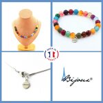 Parure bijoux bracelet collier 20 perles agate multicolore 8 mm. taille personnalisable.