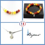 Parure bijoux bracelet collier perles agate rubanée + agate jaune + taille personnalisable. Parure bijoux bracelet collier perles agate rubanée + agate jaune + taille personnalisable.