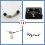 Parure bijoux bracelet collier perles apatite verte de madagascar + taille personnalisable.