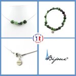 Parure bijoux bracelet collier perles epidote de myanmar (birmanie) + taille personnalisable.