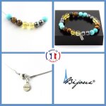 Parure bijoux bracelet collier perles hmatite + citrine + oeil de taille personnalisable.