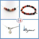 Parure bijoux bracelet collier perles rhodonite + labradorite + agate taille personnalisable.
