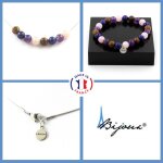 Parure bracelet collier perles quartz rose + amthyste + lapis lazuli taille personnalisable.