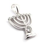 Pendentif argent  chandelier  blanc