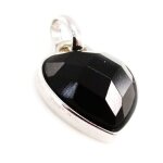 Pendentif argent  coeur linda  noir