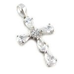 Pendentif argent  croix  blanc