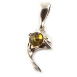 Pendentif argent  dauphin tendresse  ambre