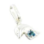 Pendentif argent  dauphin tendresse  turquoise