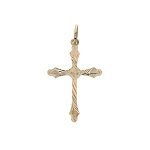 Pendentif argent et dorure jaune croix diamant