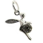 Pendentif argent 'fée clochette' gris (cristal) Pendentif argent 'fée clochette' gris (cristal)