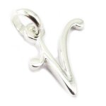 Pendentif argent  lettre v