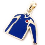 Pendentif argent maillot bleu Pendentif argent maillot bleu