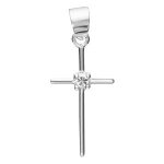 Pendentif argent petite croix oxyde blanc serti