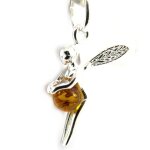 Pendentif argent petite fée ambre Pendentif argent petite fée ambre