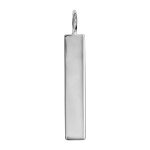 Pendentif argent plaque rectangulaire verticale 7mm  graver