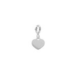 Pendentif argent rhodi coeur avec anneau ressort