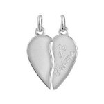 Pendentif argent rhodié coeur À partager je t'aime Pendentif argent rhodié coeur À partager je t'aime