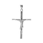 Pendentif argent rhodi croix avec christ 34 x 22mm