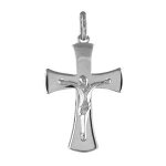 Pendentif argent rhodi croix avec christ
