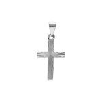Pendentif argent rhodi croix diamante 15x10mm
