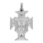 Pendentif argent rhodi� croix portugal petit mod�le