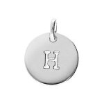 Pendentif argent rhodié médaille 12mm gravure alphabet h Pendentif argent rhodié médaille 12mm gravure alphabet h