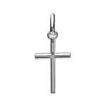 Pendentif argent rhodi moyenne croix fine 18mm