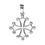 Pendentif argent rhodié petite croix occitane Pendentif argent rhodié petite croix occitane
