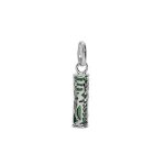 Pendentif argent rhodié tiki 13mm tendresse amour résine verte Pendentif argent rhodié tiki 13mm tendresse amour résine verte