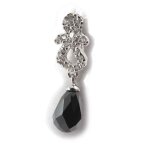 Pendentif argent  sissi  noir blanc