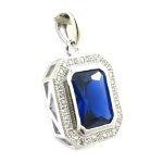 Pendentif argent  sissi  saphir blanc