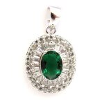 Pendentif argent sissi vert Émeraude Pendentif argent sissi vert Émeraude