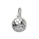 Pendentif ballon de foot en argent rhodi - petit modle