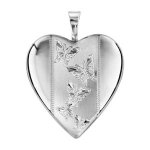 Pendentif cassolette coeur motif papillon argent rhodi