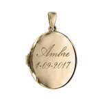 Pendentif cassolette ovale 20mm argent et dorure jaune vierge  graver (1 ou 2 photos droite et gauche) ...