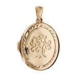 Pendentif cassolette ovale avec arbre de vie 20mm argent et dorure jaune (1 ou 2 photos droite et gauche) ...
