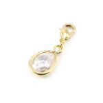 Pendentif charm linda blanc plaqué or Pendentif charm linda blanc plaqué or